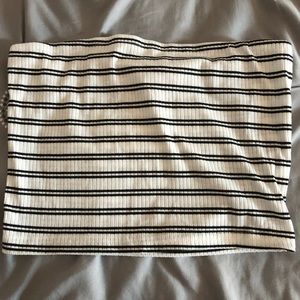 Black and white striped tube top!